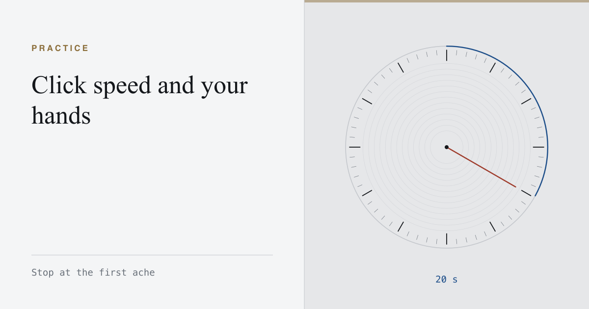 A clicks per minute chronometer dial marked twenty seconds